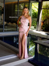 Prom Dresses Long Fitted Formal Beaded Prom Dress Pink