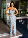 Prom Dresses Long Formal Ruffle Tiered Prom Dress Powder Blue