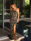 Prom Dresses Prom Floral Beaded Sequin Cutout Formal Long Dress Black Multi