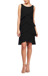 Cocktail Dresses Tiered Chiffon Cocktail Dress Black