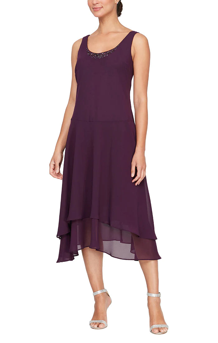 Mother of the Bride Dresses Jacket Dress with Beaded Detail Short Dress Deep Plum