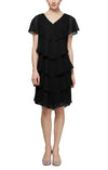 Mother of the Bride Dresses Tiered Cocktail Dress Black