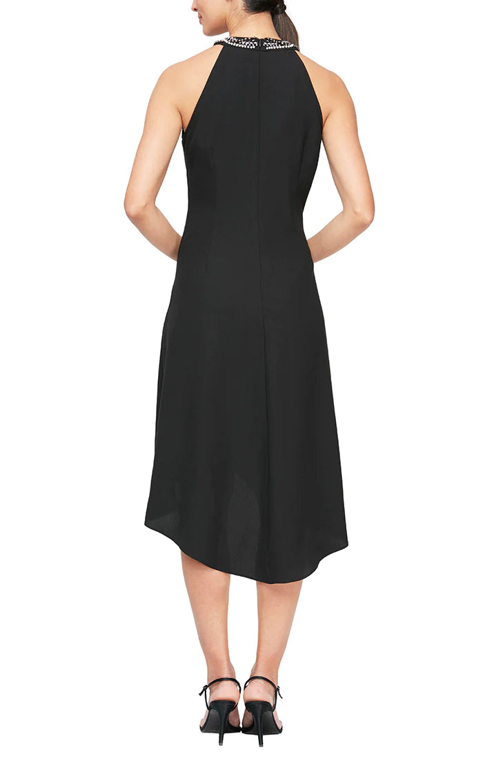 Cocktail Dresses Beaded Neckline Cocktail Dress Black