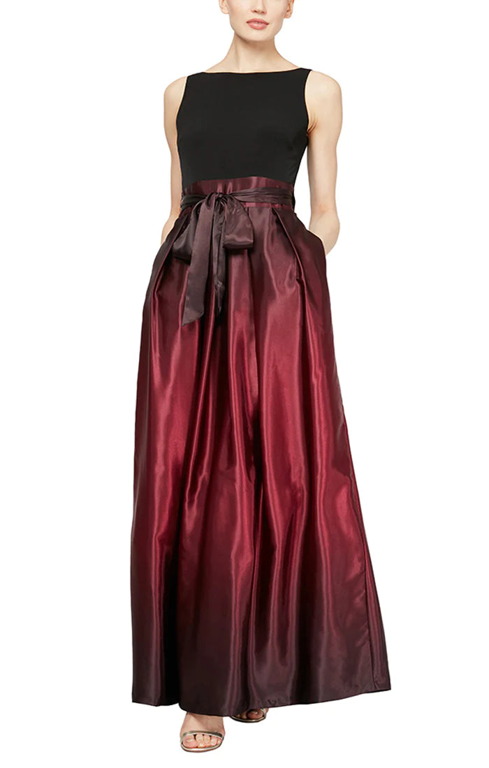 Formal Dresses Ombre Skirt & Tie Belt Long Dress Fig