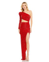 Prom Dresses Long Formal One Shoulder Prom Gown Red