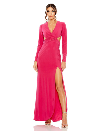 Formal Dresses Long Sleeve Fitted Formal Dress Fuchsia