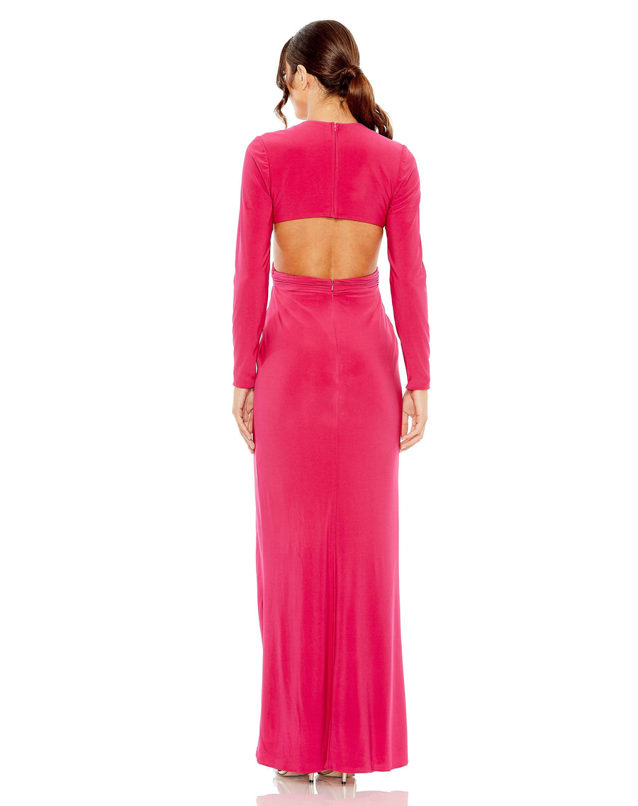 Formal Dresses Long Sleeve Fitted Formal Dress Fuchsia