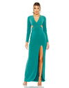 Formal Dresses Long Sleeve Fitted Formal Dress Teal