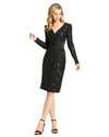 Cocktail Dresses  Long Sleeve Short Cocktail Dress Black