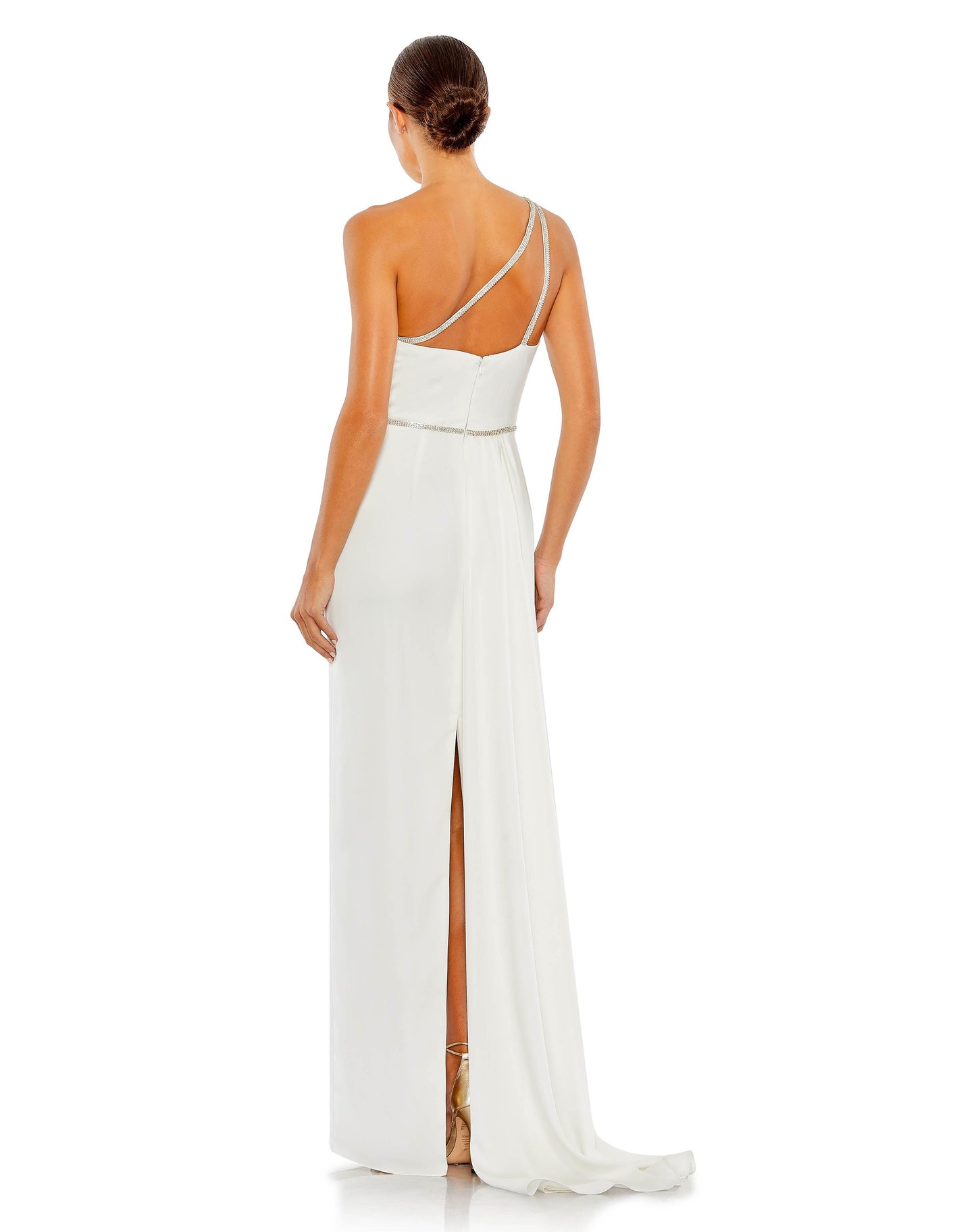 Wedding Dresses Long One Shoulder Formal Prom Gown White