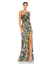 Prom Dresses Long Formal Beaded Floral Prom Dress Black Multi