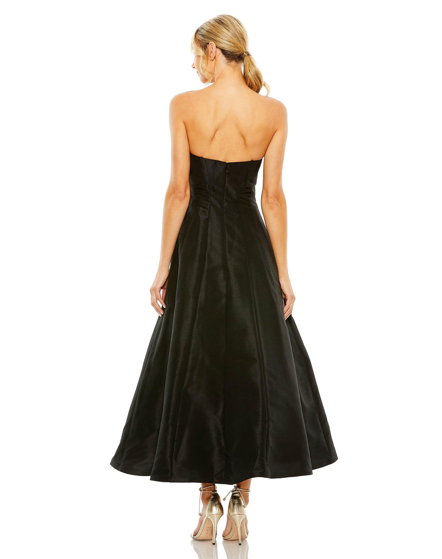 Formal Dresses Tea Length Strapless Dress Black