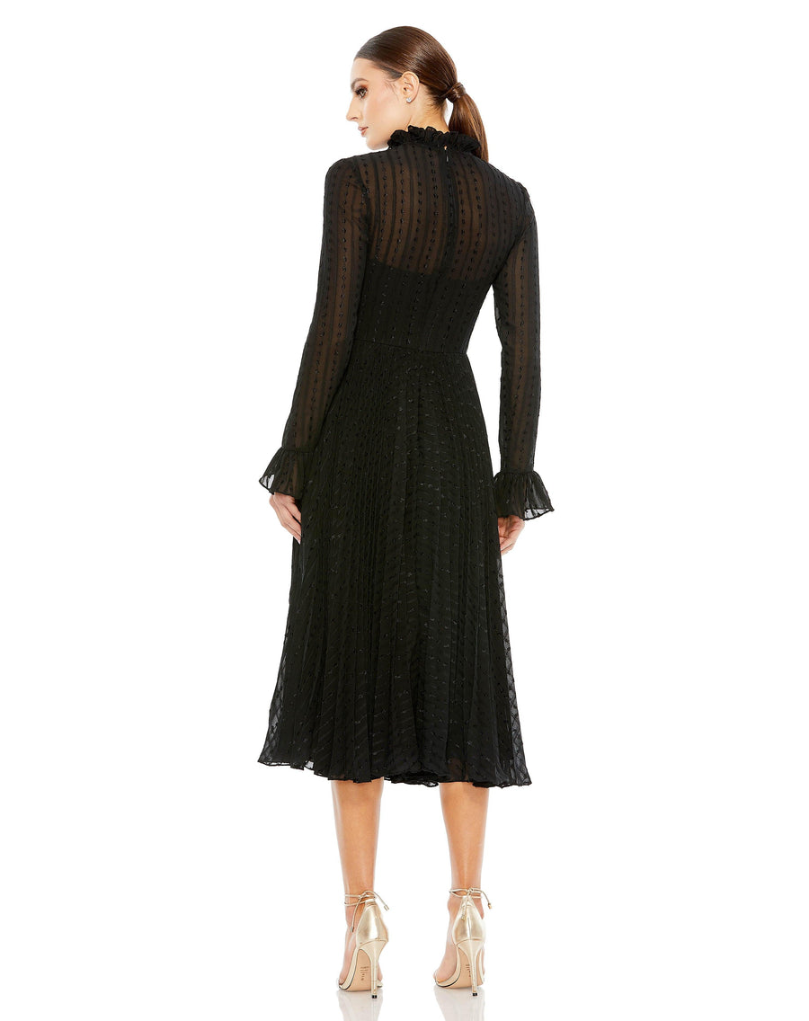 Cocktail Dresses Long Sleeve Tea Length Cocktail Dress Black