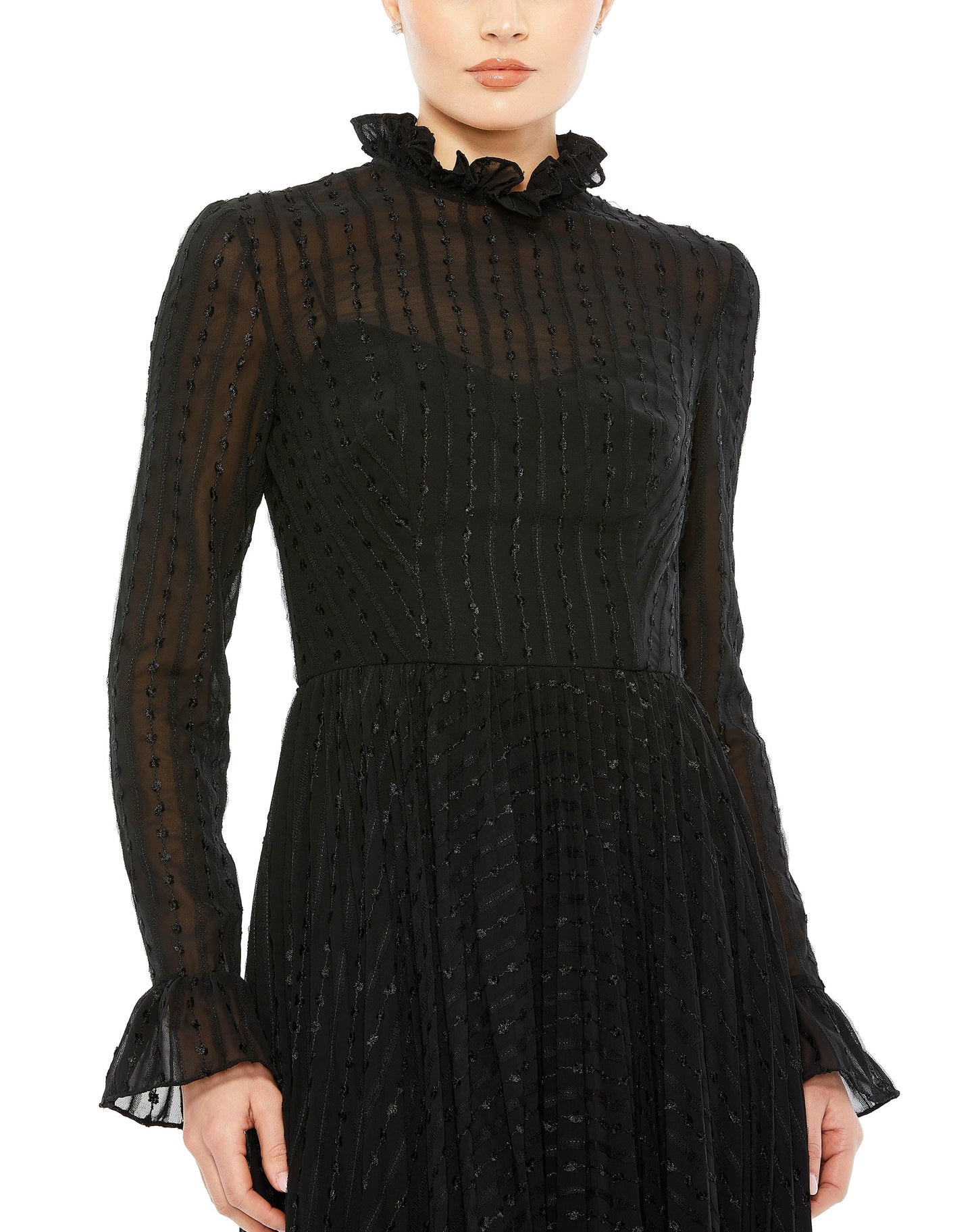 Cocktail Dresses Long Sleeve Tea Length Cocktail Dress Black