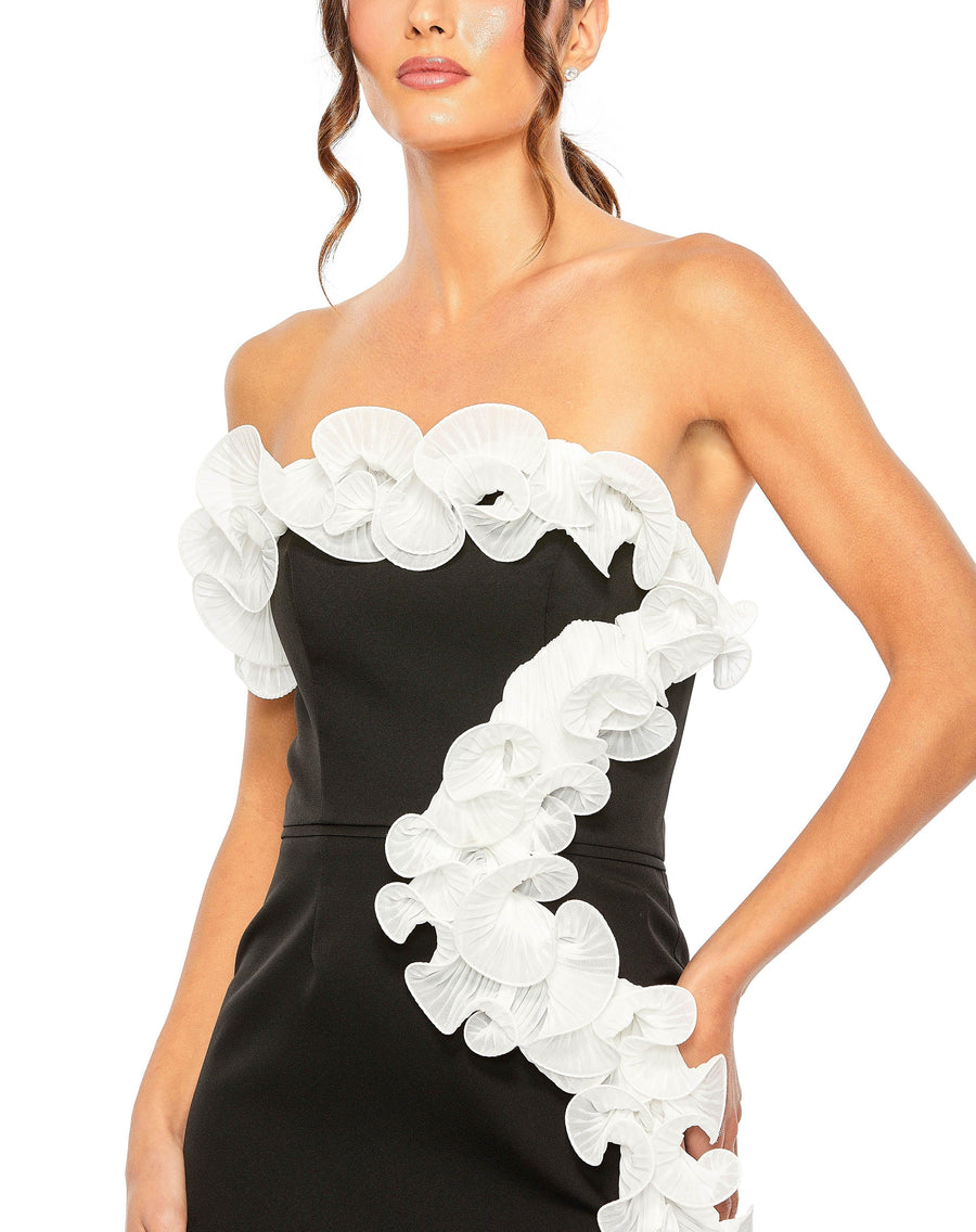 Cocktail Dresses Short Strapless Homecoming Cocktail Dress Black White