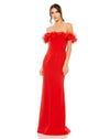 Formal Dresses Long Off Shoulder Ruffle Detail Collumn Dress Red