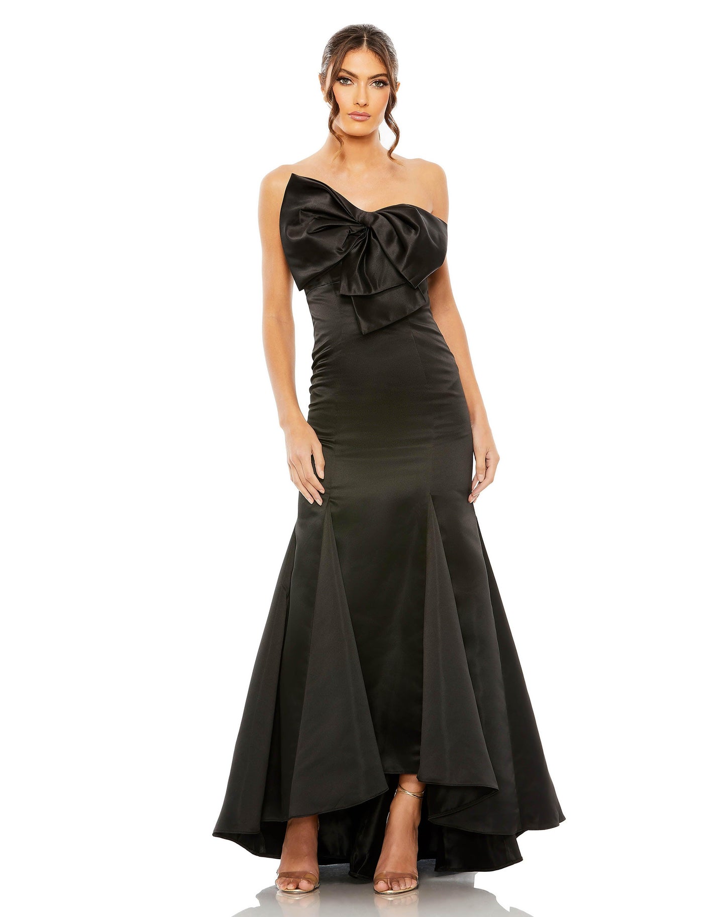 Prom Dresses High Low Strapless Mermaid Prom Dress Black