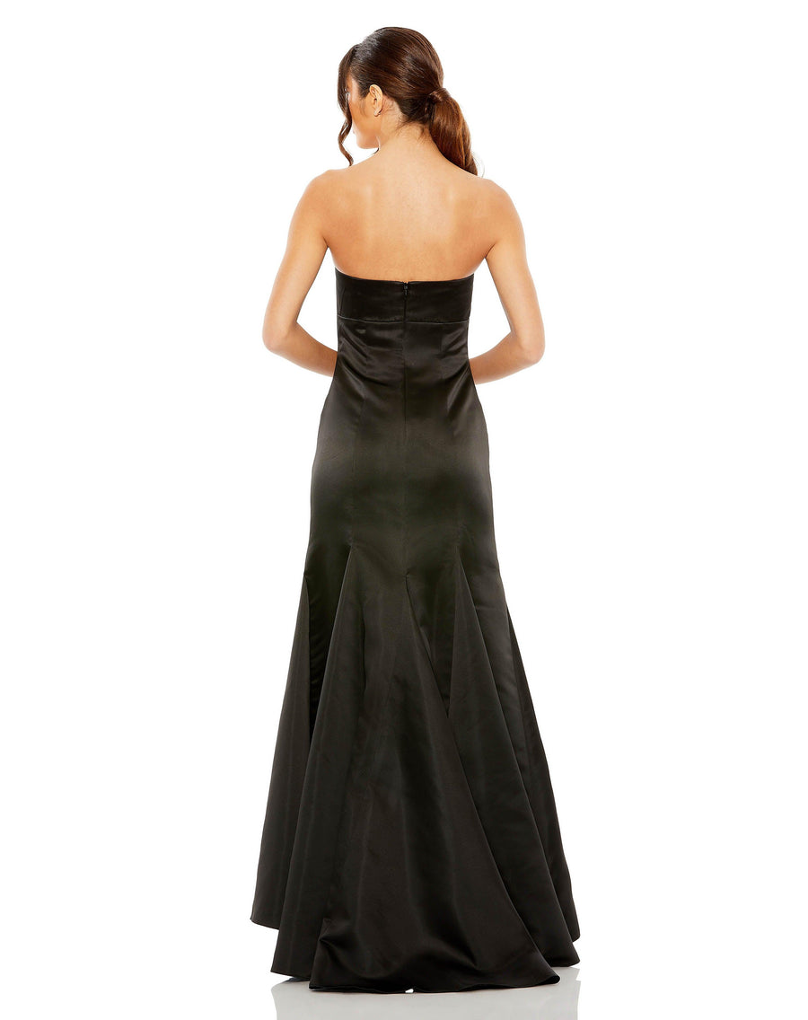 Prom Dresses High Low Strapless Mermaid Prom Dress Black