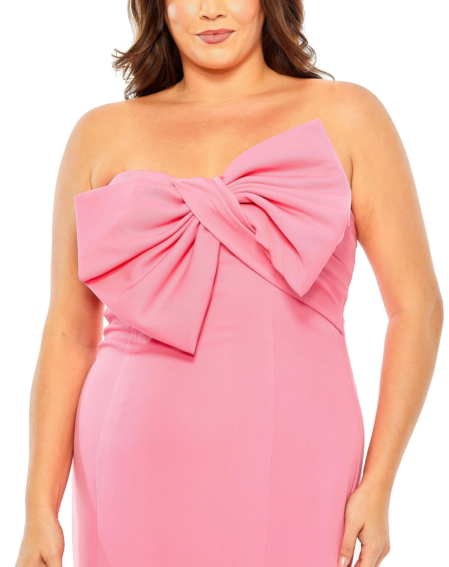 Plus Size Dresses Fabulouss Long Strapless Plus Size Dress Candy Pink