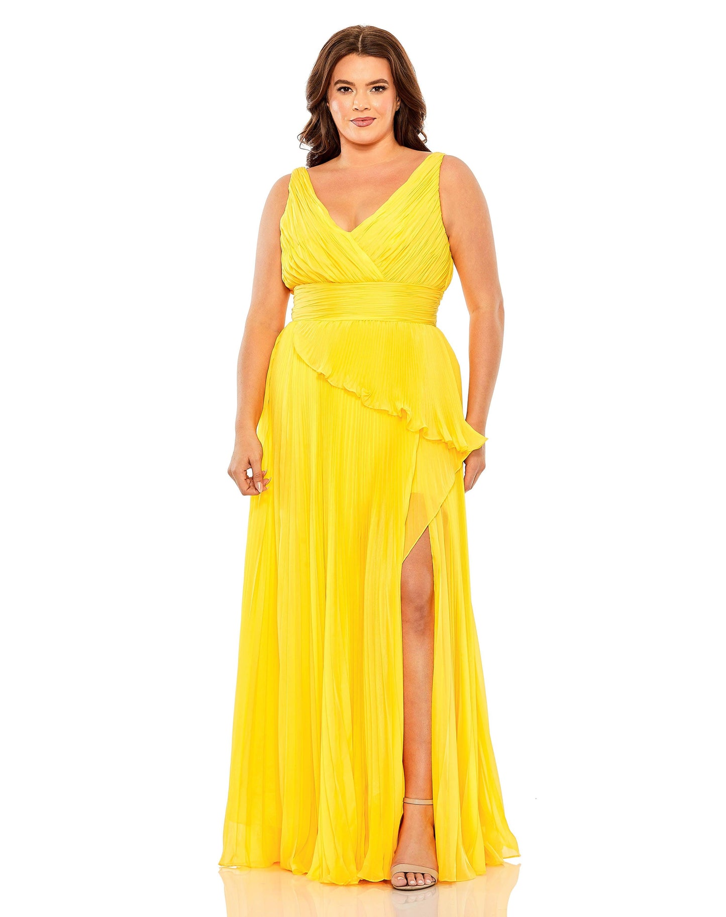 Plus Size Dresses Fabulouss Long Sleeveless Plus Size Dress Marigold