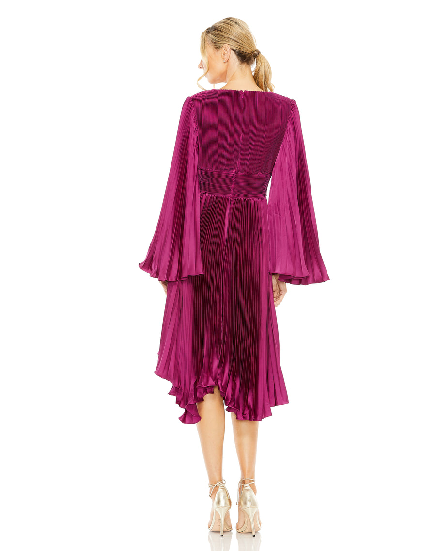 Cocktail Dresses Long Sleeve Tea Length Cocktail Dress Berry