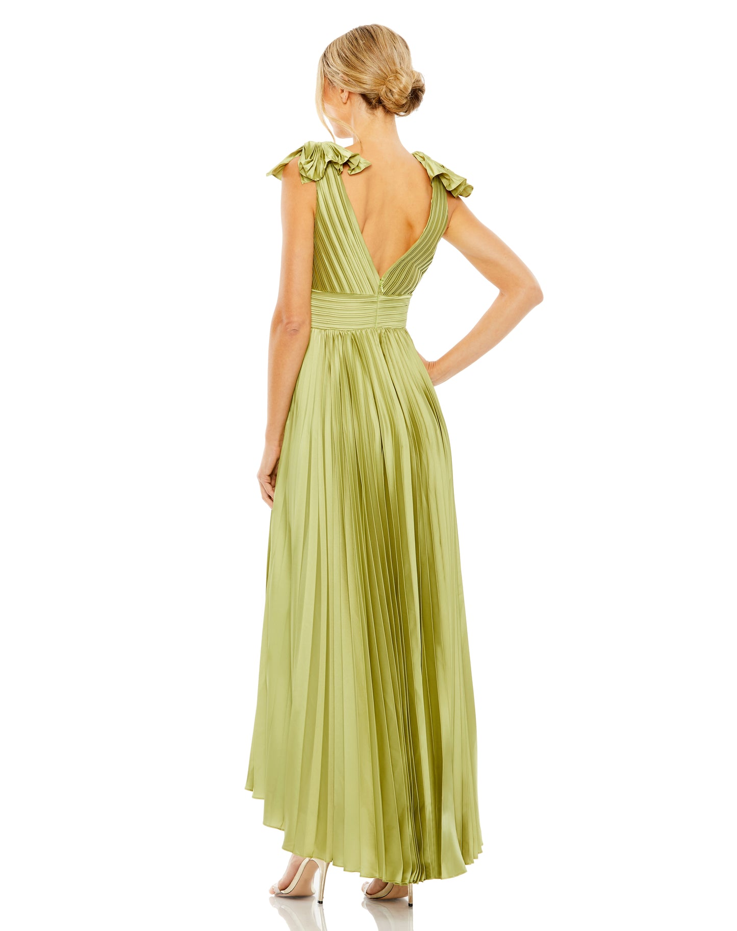 Formal Dresses High Low Formal Pleated A Line Evening Dress Apple Green