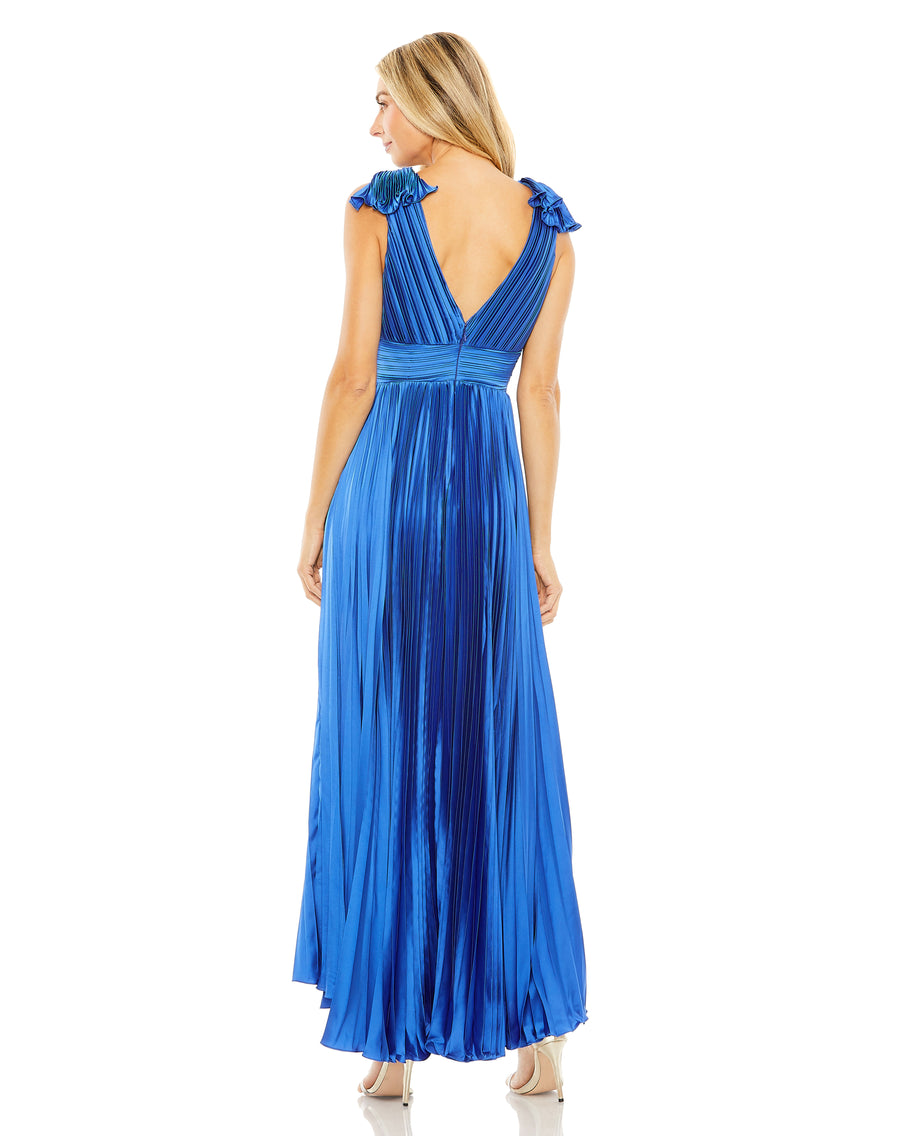 Formal Dresses High Low Formal Pleated A Line Evening Dress Cobalt