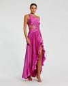 Formal Dresses Formal Cutout Prom Long Pleated Dress Fuchsia