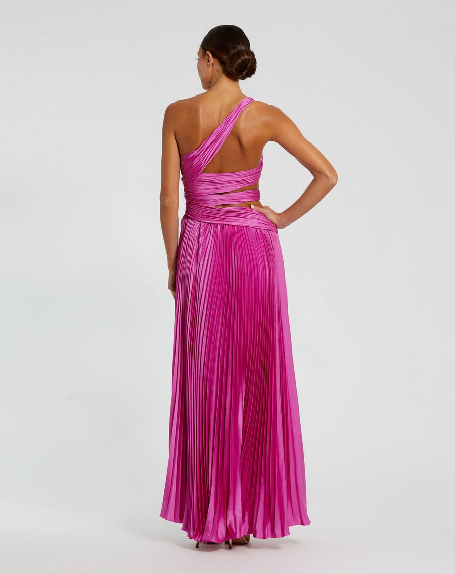 Formal Dresses Formal Cutout Prom Long Pleated Dress Fuchsia