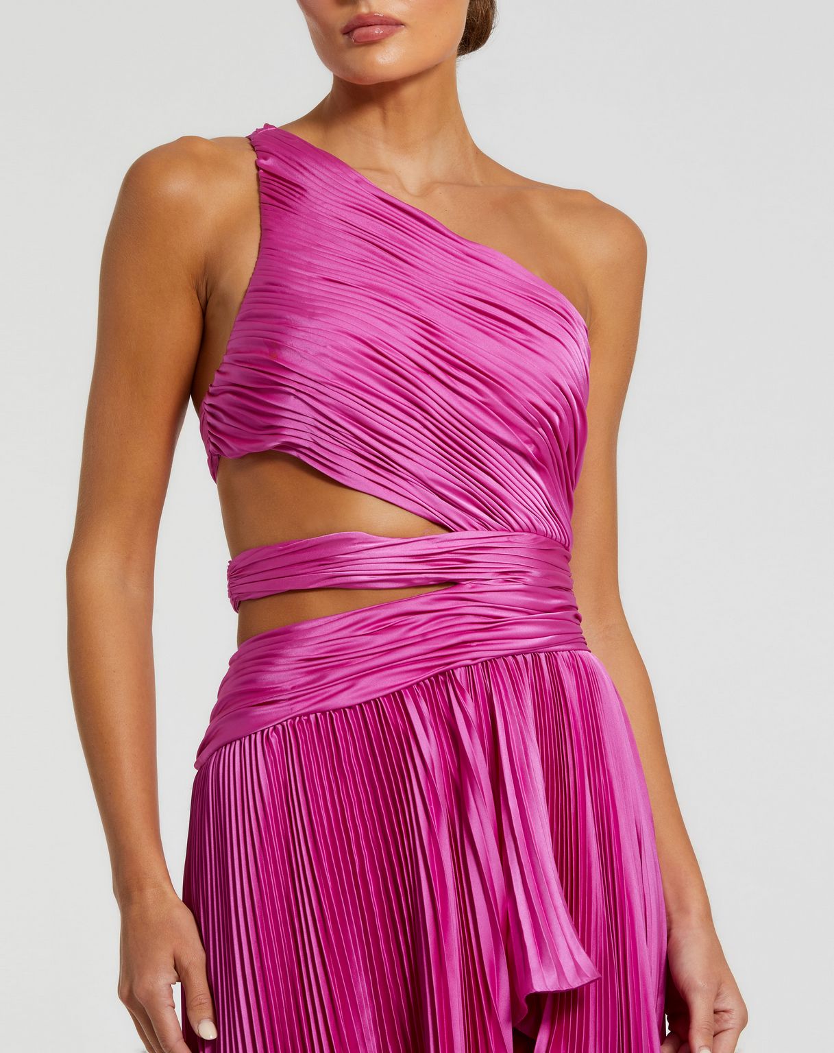 Formal Dresses Formal Cutout Prom Long Pleated Dress Fuchsia