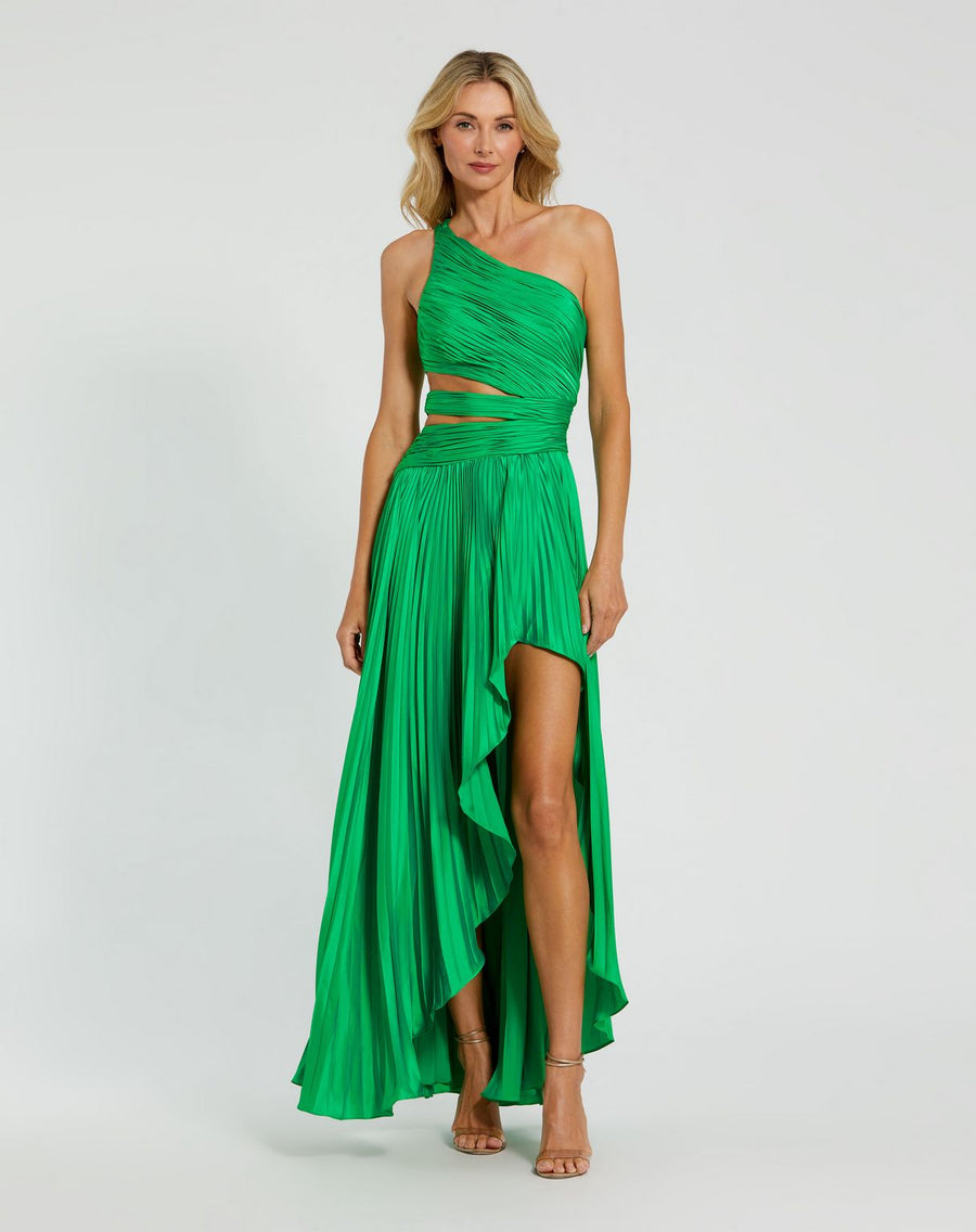 Formal Dresses Formal Cutout Prom Long Pleated Dress Spring Green