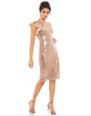 Cocktail Dress Short One Shoulder Ruffled Dress Copper