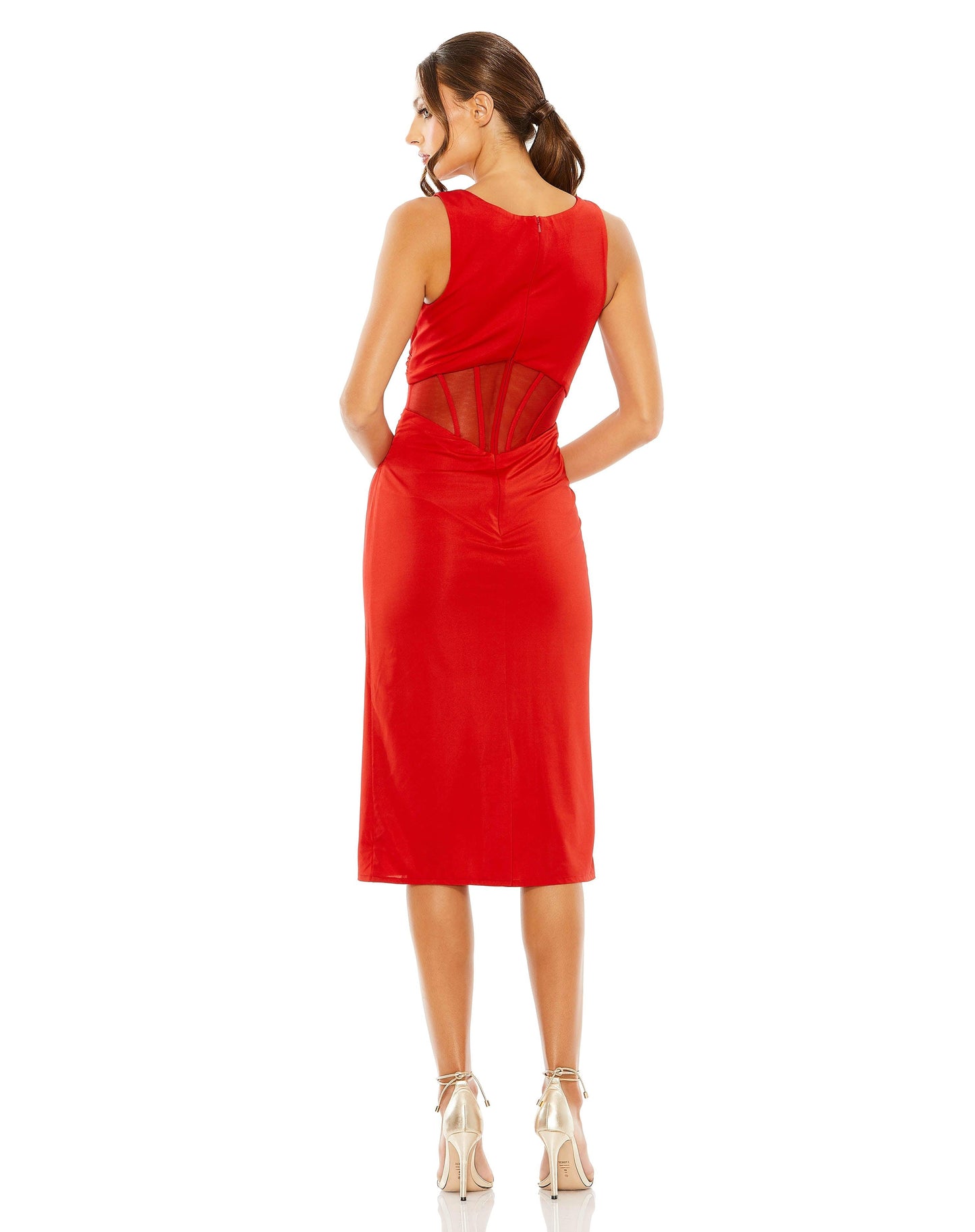 Formal Dresses Sleeveless Formal Knee Length Dress Red