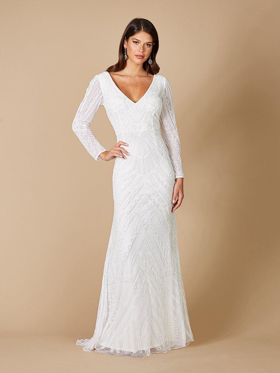 Wedding Dresses Long Sleeve Embroidered Wedding Dress Ivory