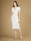 Wedding Dresses Cap Sleeve Midi Bridal Dress Ivory