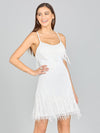 Wedding Dresses Spaghetti Srap Fringe Cocktail Dress Ivory