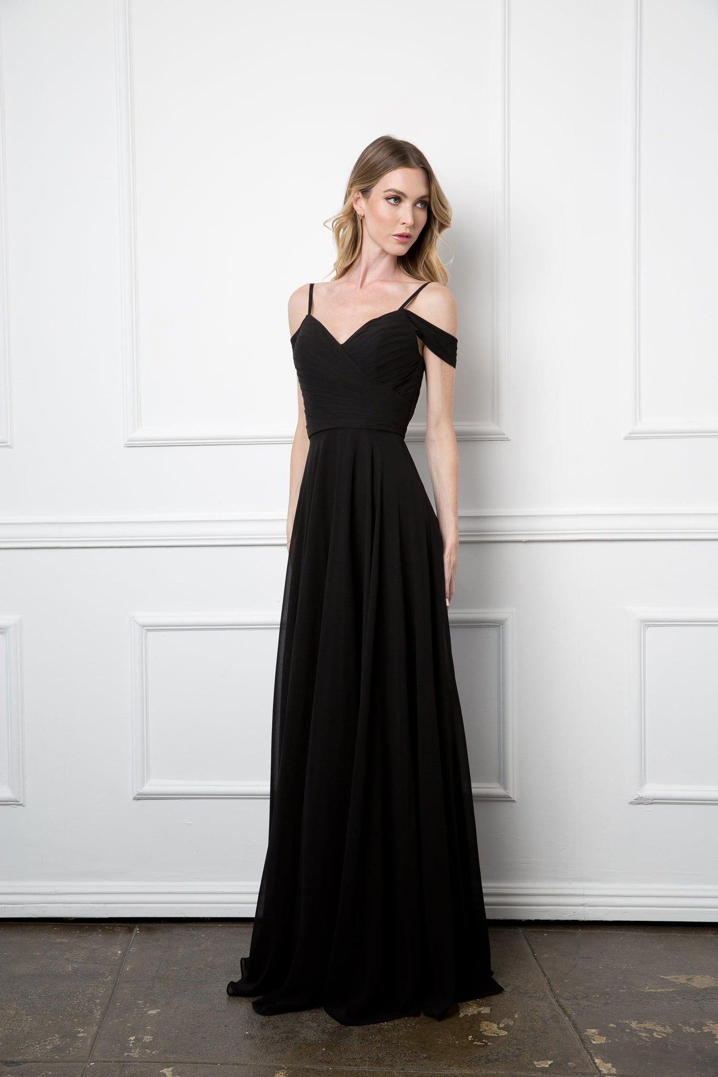 Bridesmaids Pleated Chiffon Long Dress