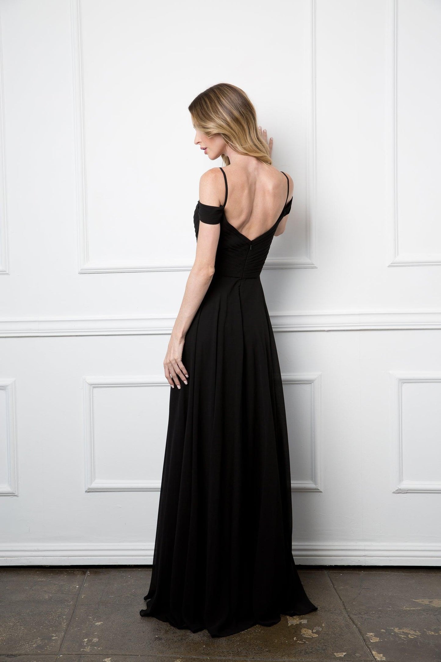 Bridesmaids Pleated Chiffon Long Dress