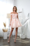 Prom Short Off Shoulder Lace Cocktail Party Dress