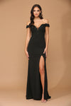 Long Off Shoulder Formal Evening Prom Dress