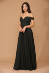 Long Off Shoulder Formal Chiffon Evening Dress