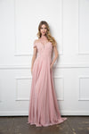 Long Off Shoulder Formal Chiffon Evening Dress