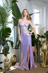 Long Sleeveless Formal Fitted Prom Dress Lilac