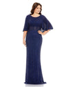 Plus Size Dresses Fabulouss Plus Size Long Cape Sleeve Dress Midnight