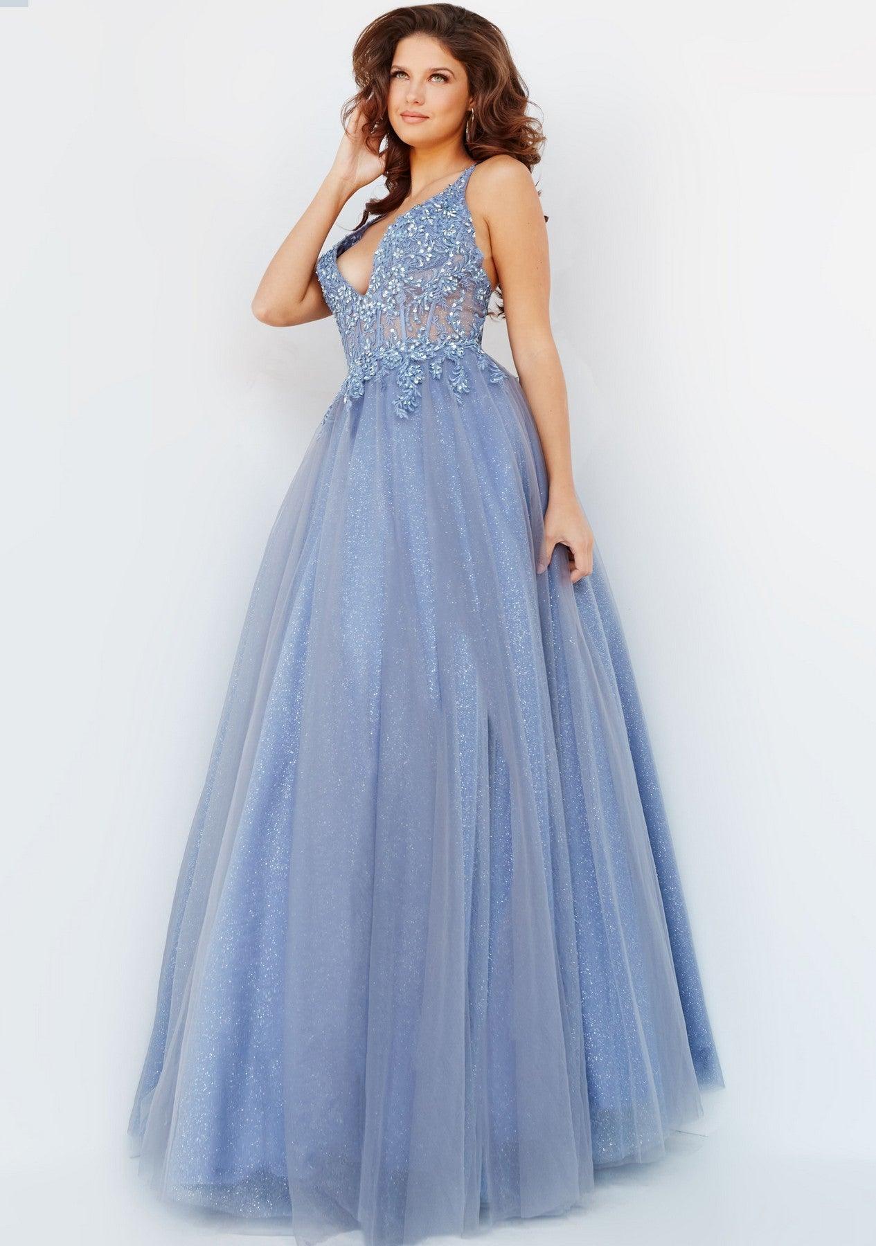 Prom Dresses Long Formal Glitter Prom Ball Gown  Cloud