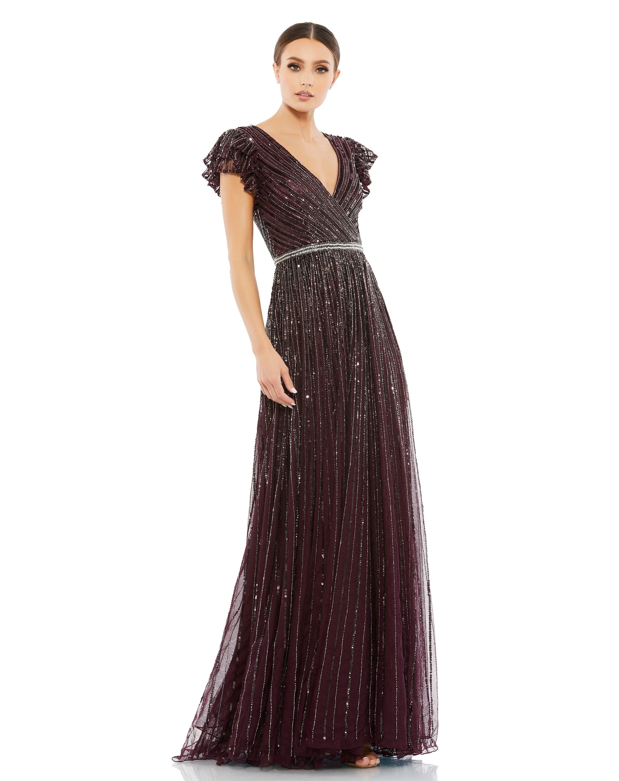 Mac Duggal 5502 Short Sleeve Formal Dress | The Dress Outlet