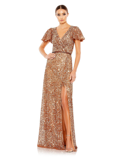 Formal Dresses Long Formal Beaded Dress Copper