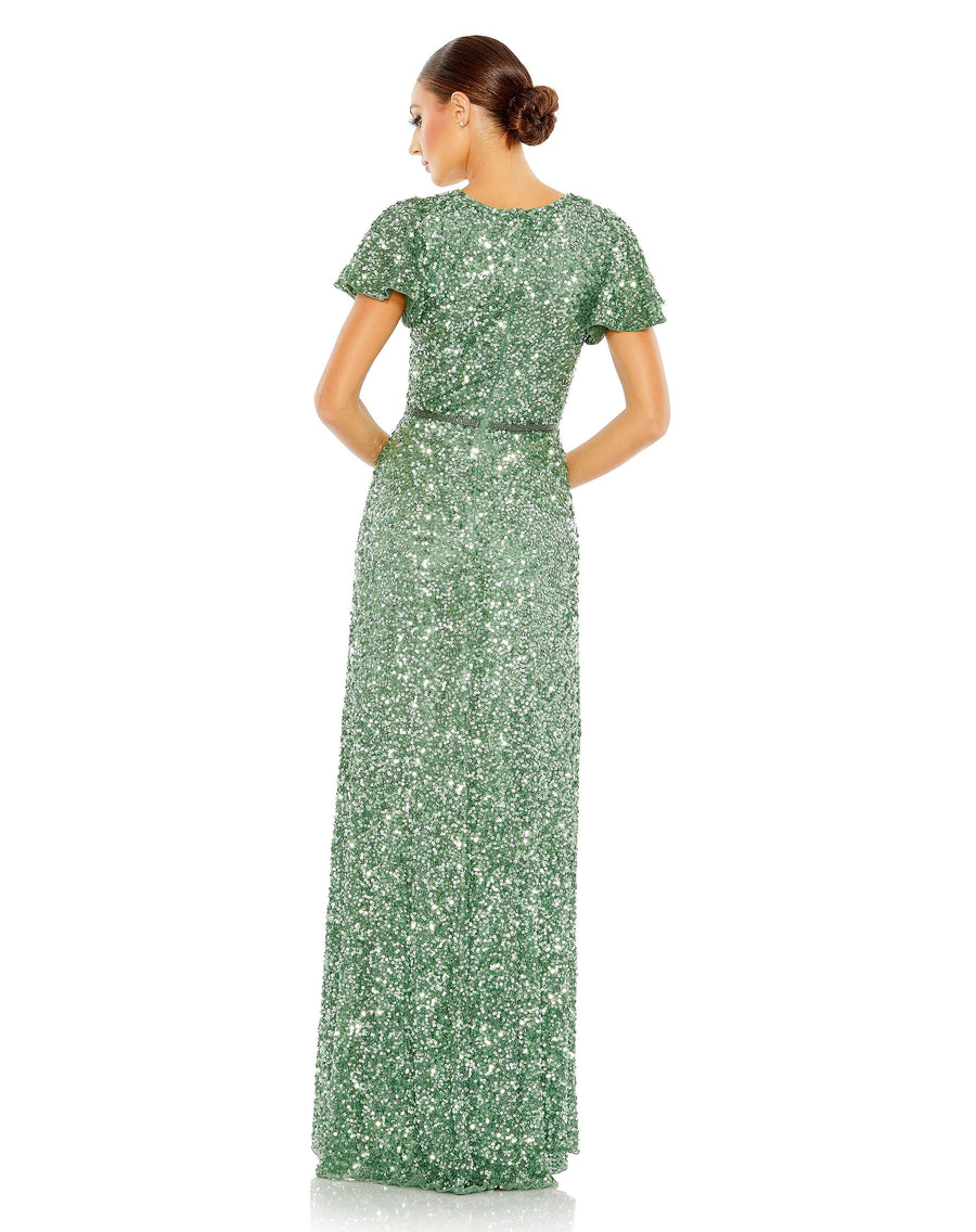 Formal Dresses Long Formal Beaded Dress Sage