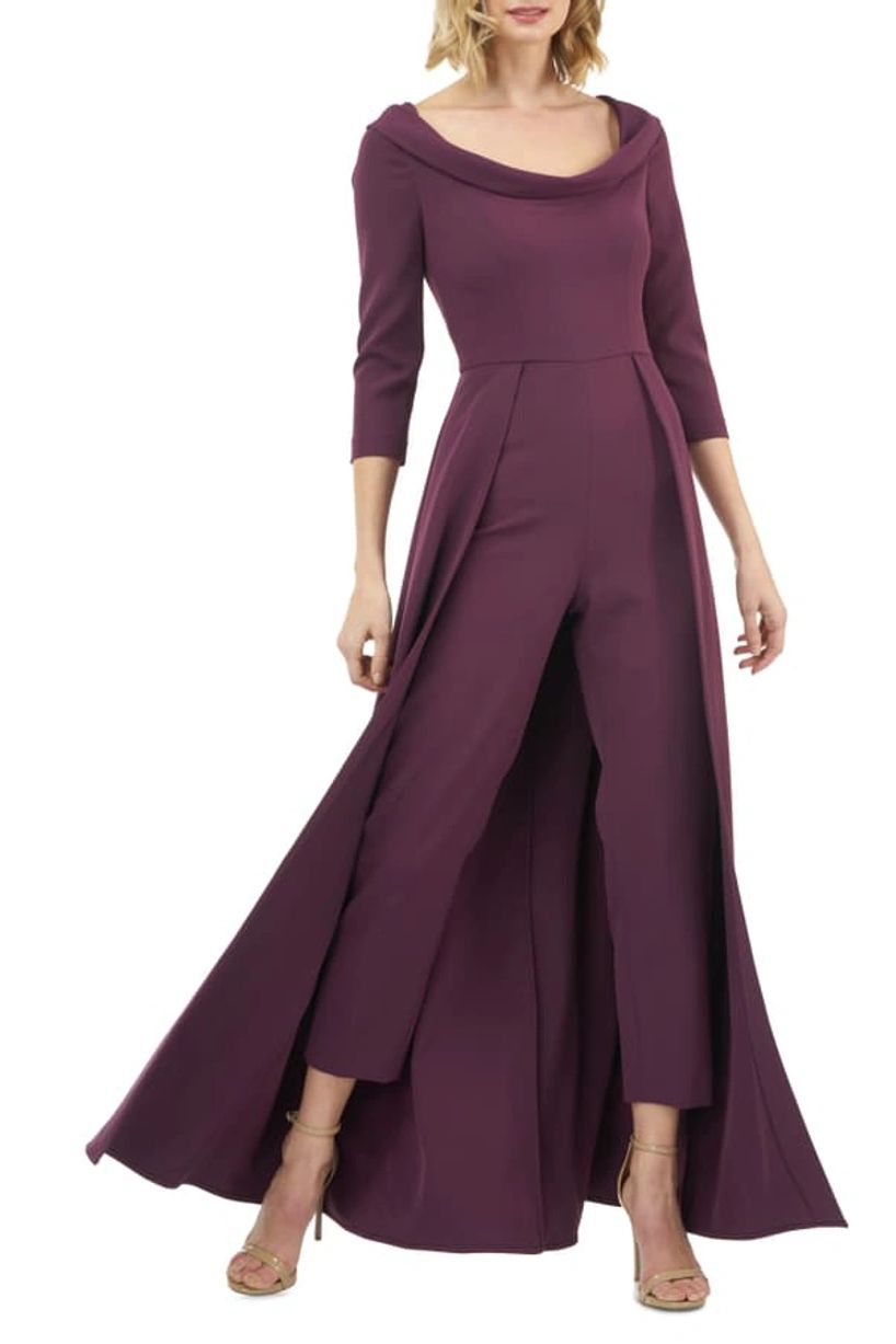 Jumpsuit Long 3/4 Sleeve Jumpsuit Formal PLUM