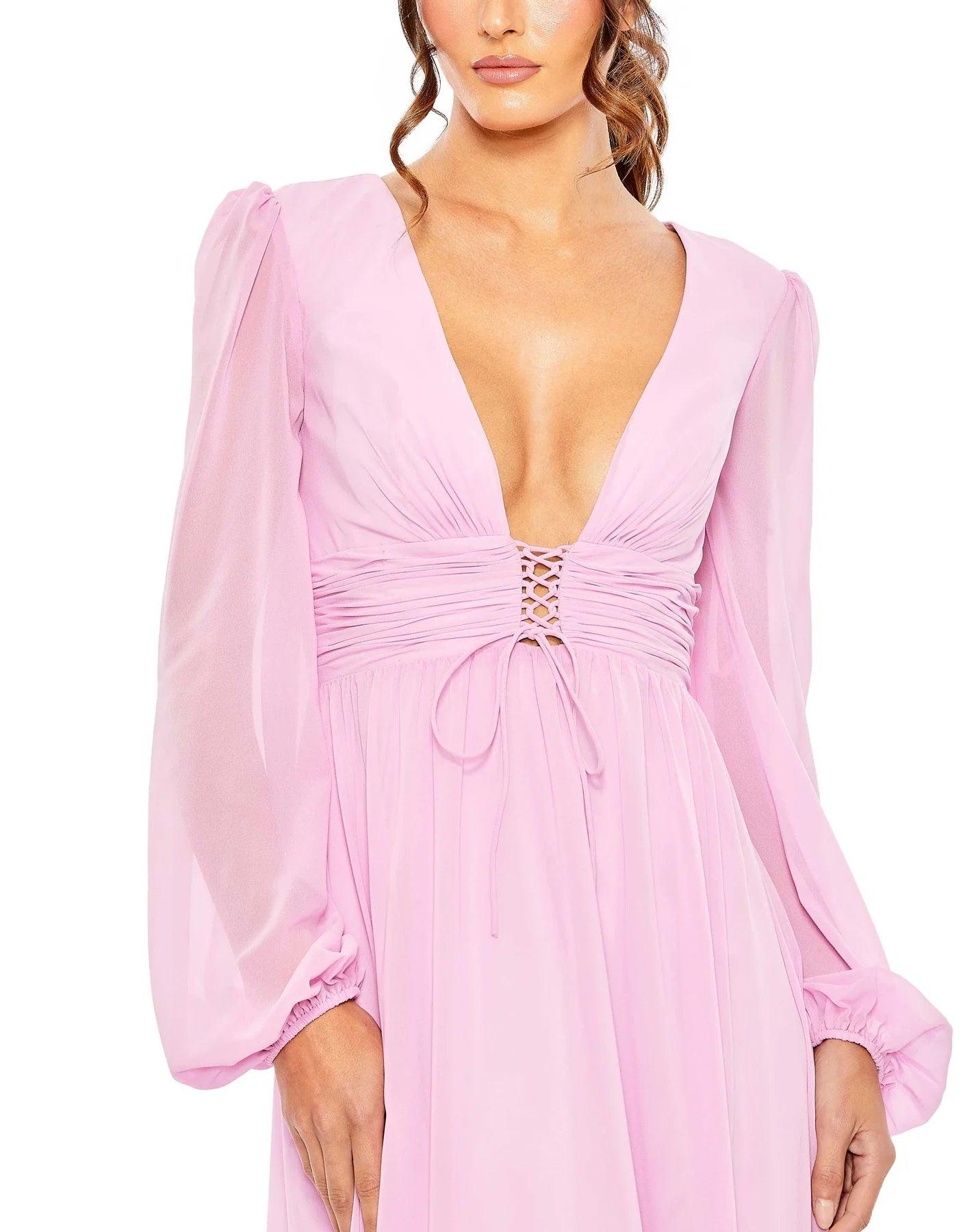 Formal Dresses Long Sleeve Formal Chiffon Dress Lilac